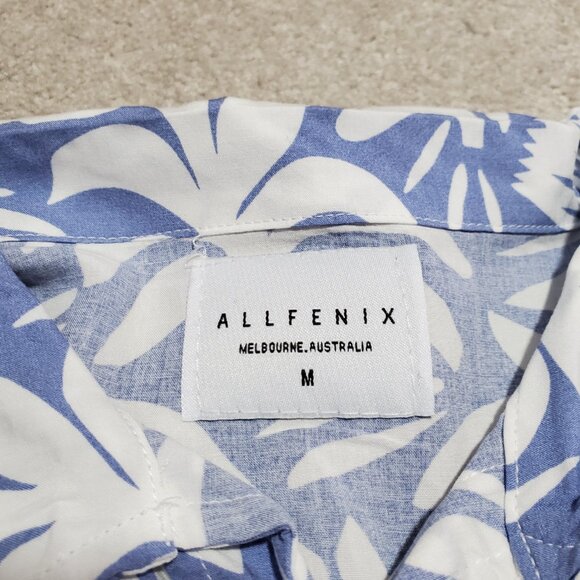 ALLFENIX NWT Botanical Cabana Button Down Front Shirt SS Powder Blue Mens Medium - Picture 8 of 10